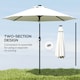 image 8 of Outsunny 2.7m Garden 24 LED Light Parasol Solar Outdoor Tilt Sun Umbrella Patio Club Party Event Manual Sun Shade w Hand Crank and 8 Ribs, Offwhite