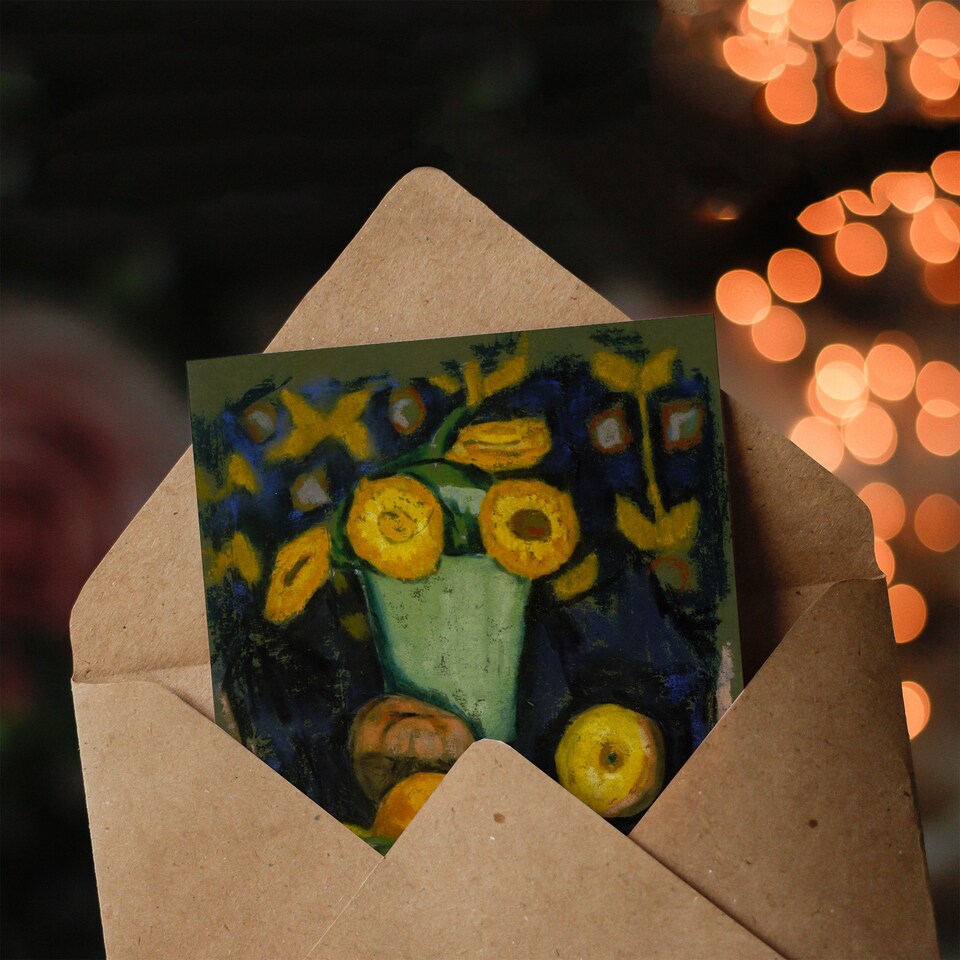 image 1 of Marsden Hartley Art Card Still Life with Flowers and Fruit