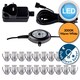 image 9 of Set of 20 - 15mm IP67 Warm White LED Decking Kit with Photocell | Chrome | Clear | 20