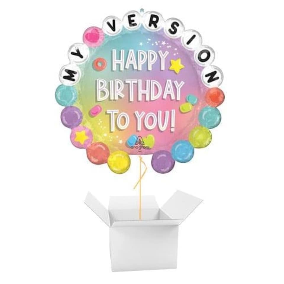 Friendship Bracelet Happy Birthday Helium Foil Giant Balloon - Inflated Balloon in a Box | Multi