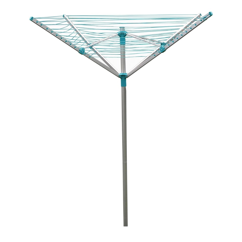 image 1 of JVL 4 Arm Aluminium Rotary Airer 50 Metre, Grey