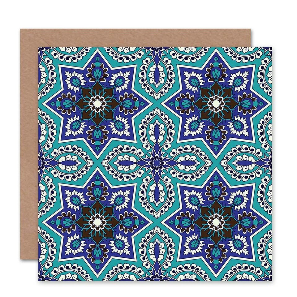 image 1 of Pattern Floral Arabesque Art Blank Just to Say Card