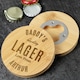 image 1 of Personalised Free Text Bamboo Bottle Opener Coaster