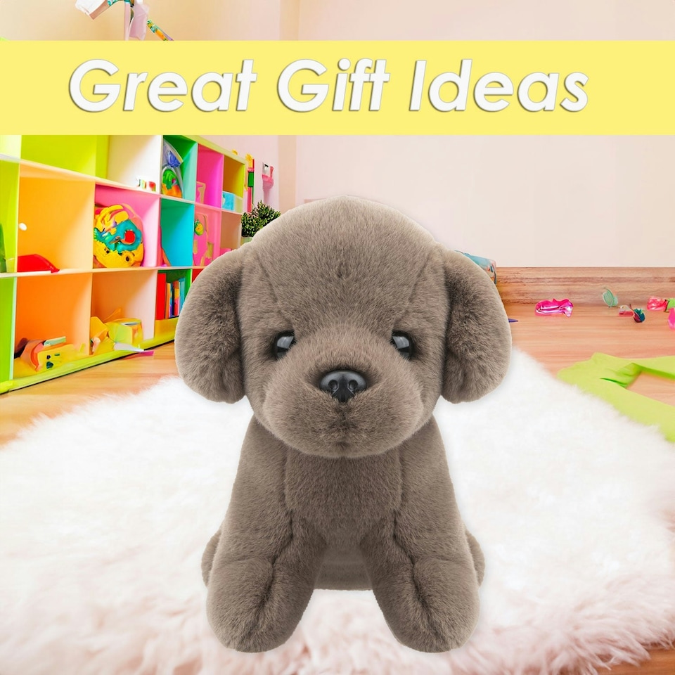 image 1 of Dog Mink Soft Toy Fun Doggy Plush Cuddly Soft Fluffy Cute Puppy 20cm Brown