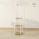 image 8 of HOMCOM Clothes Rack with Storage, Garment Rack with Hooks and Shelf Brown