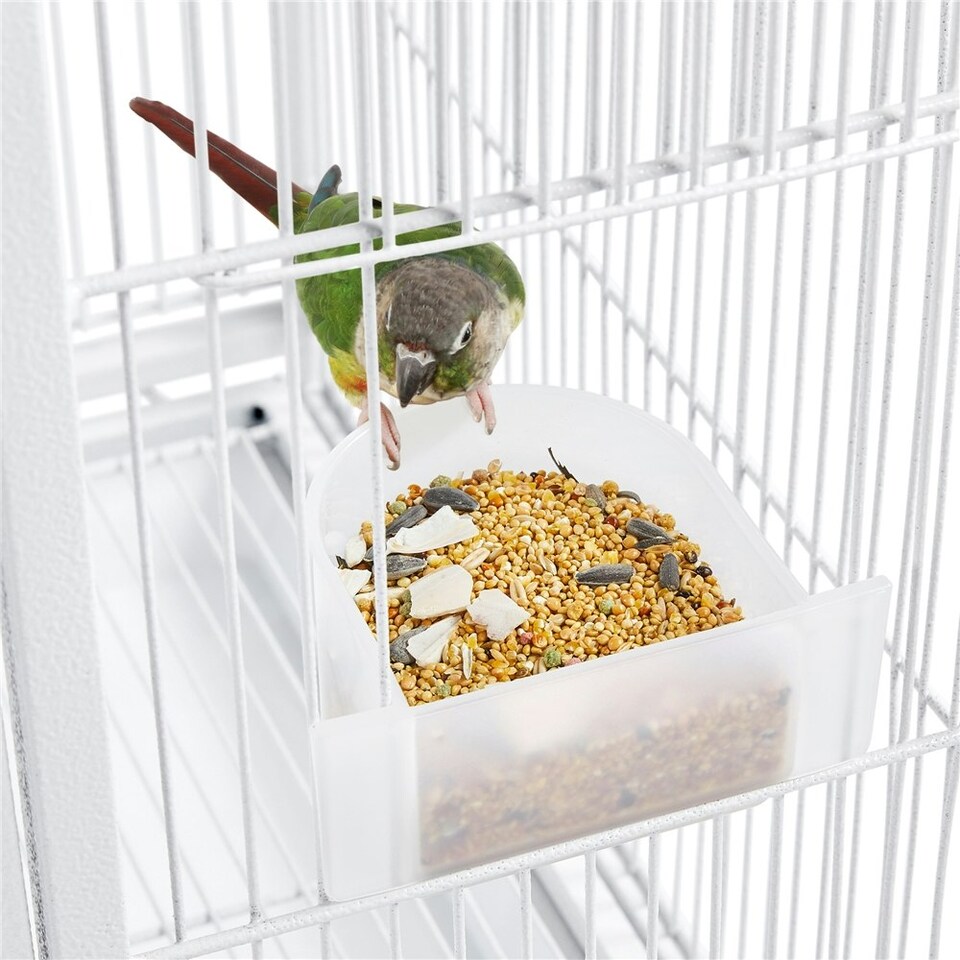 image 1 of Yaheetech 136 cm Tall Mobile Large Parrot Cage w/ Stand White