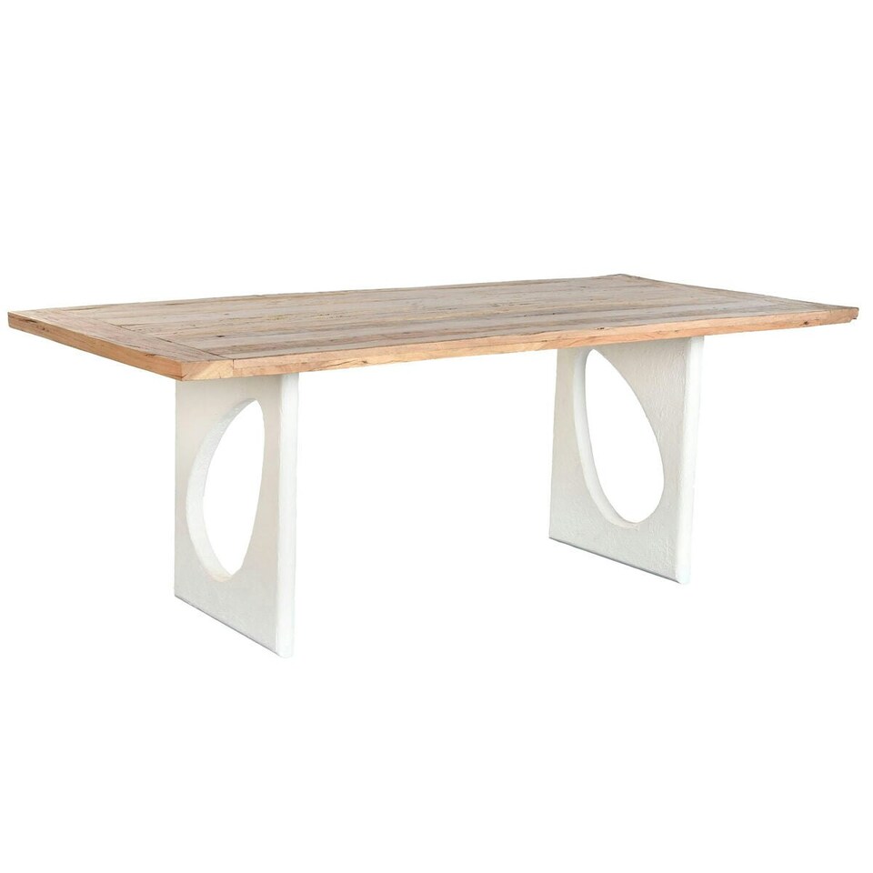 image 1 of Dining Table Home ESPRIT White Natural Recycled Wood Mango wood 200 x 100 x 77 cm 200,5 x 100,5 x 77 cm N/A