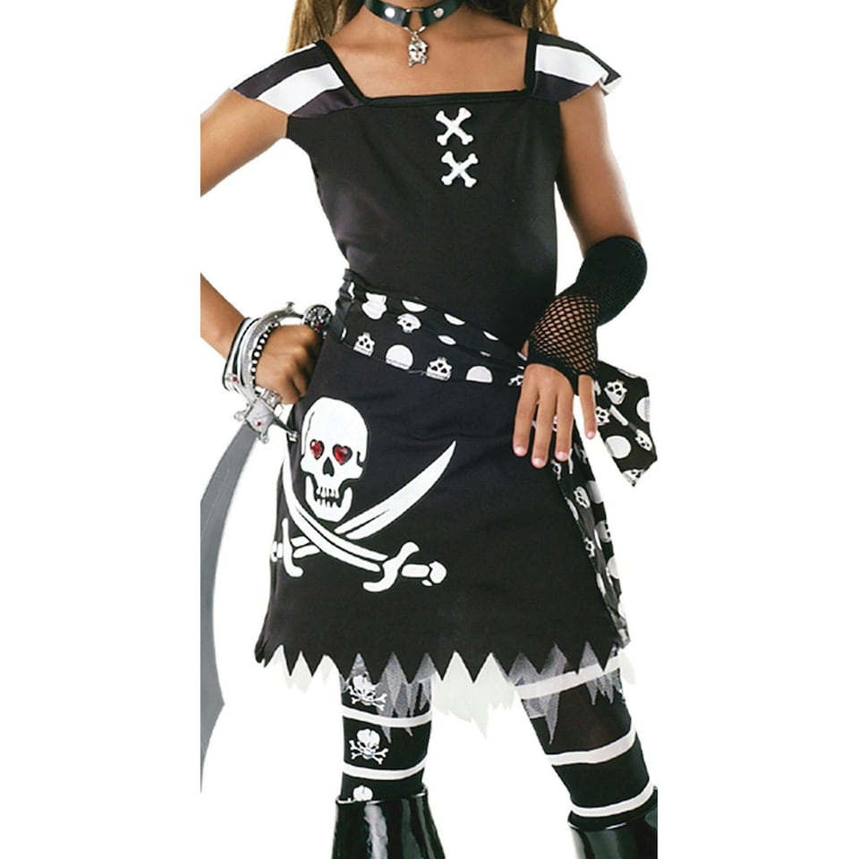image 1 of Bristol Novelty Girls Scar- Let Pirate Costume - Black/White - S S