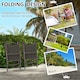 image 3 of Outsunny Folding Chairs Set of 2, Garden Chair with Armrest, Breathable Mesh Fabric Seat, Camping Sports Chairs for Adults, Dark Brown