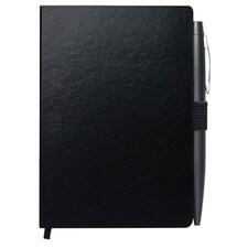 MidOcean Notalux A6 Notebook & Pen - Black - 1.2cm x 14.5cm x 10cm