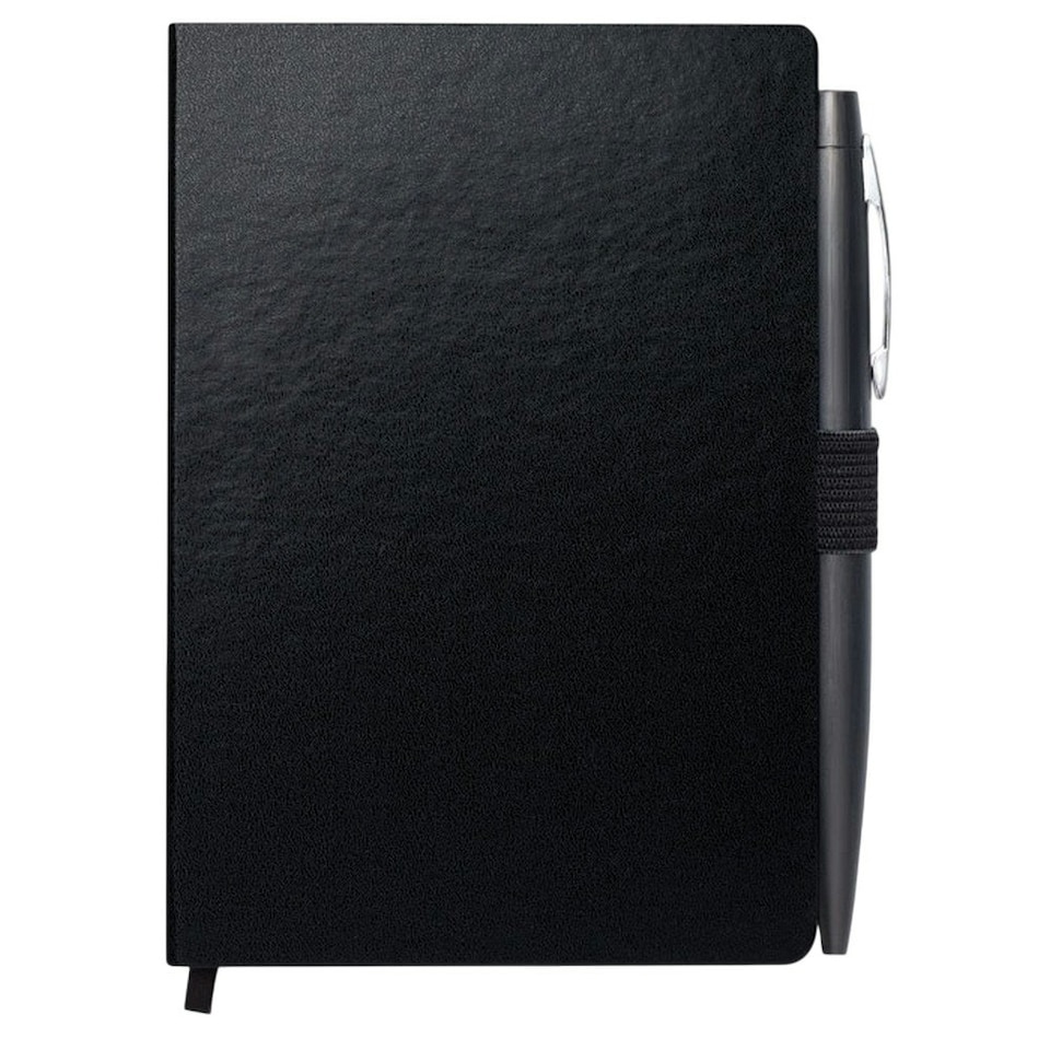 image 1 of MidOcean Notalux A6 Notebook & Pen - Black - 1.2cm x 14.5cm x 10cm