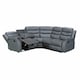 image 3 of Roma 5 Seater Leather Recliner Corner Sofa Set Grey