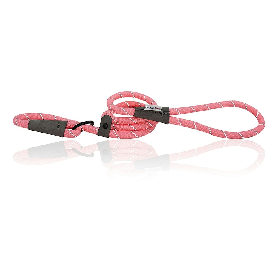 image 1 of HugglePets Reflective Rope Slip Dog Lead Pink