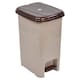image 1 of Slim Pedal Waste Recycling Bin Can Insert Step On Lid Kitchen Bathroom | Brown | 25L Cappuccino