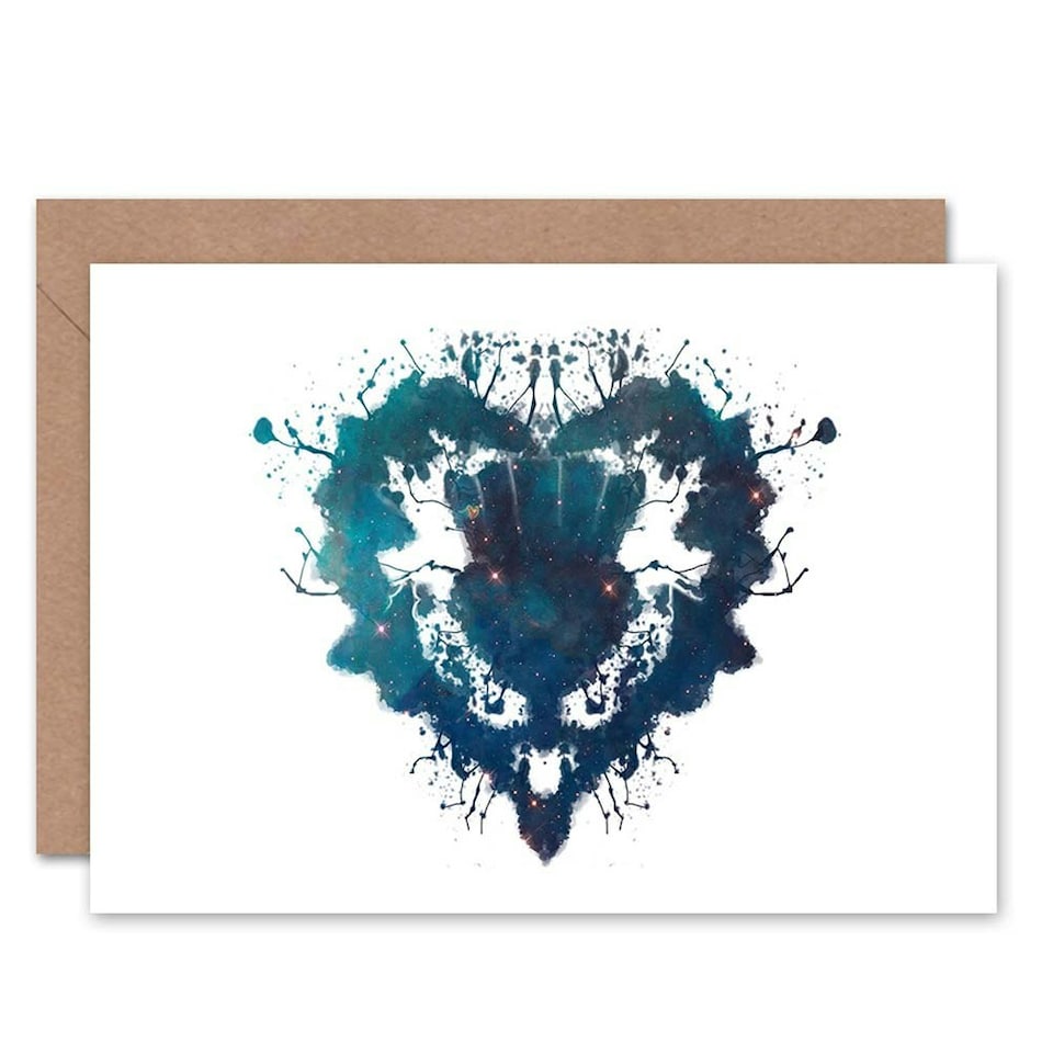 image 1 of Ink Splat Thistle Flower Head Galaxy Stars Scottish Scotland Card