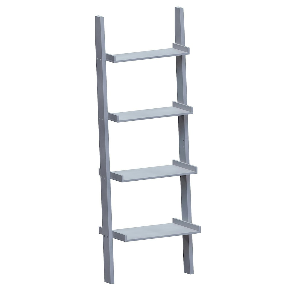 image 1 of Vida Designs York 4 Tier Ladder Bookcase Display Storage, Grey