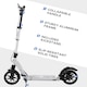 image 8 of HOMCOM Adult Teens Kick Scooter Foldable Height Adjustable Aluminium Ride On Toy for 14 older with Rear Wheel & Hand Brake, 200mm Big Wheels, Shock Mitigation System - Silver