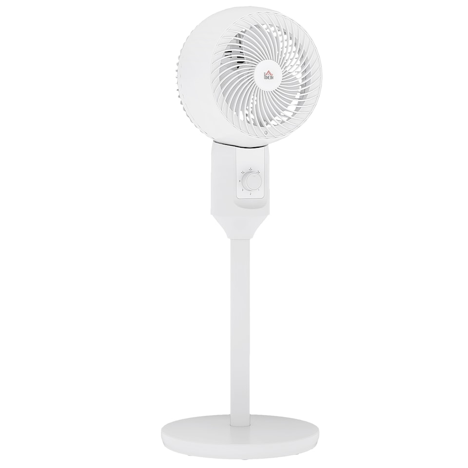 image 1 of HOMCOM 9 Pedestal Fan, 70 Oscillation 90 Vertical Tilt Oscillating Air Circulator with 3 Speeds, Standing Fan for Home Office, Bedroom, White
