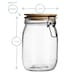image 3 of Argon Tableware Wooden Clip Lid Storage Jars - 1 Litre - White Seal - Pack of 3
