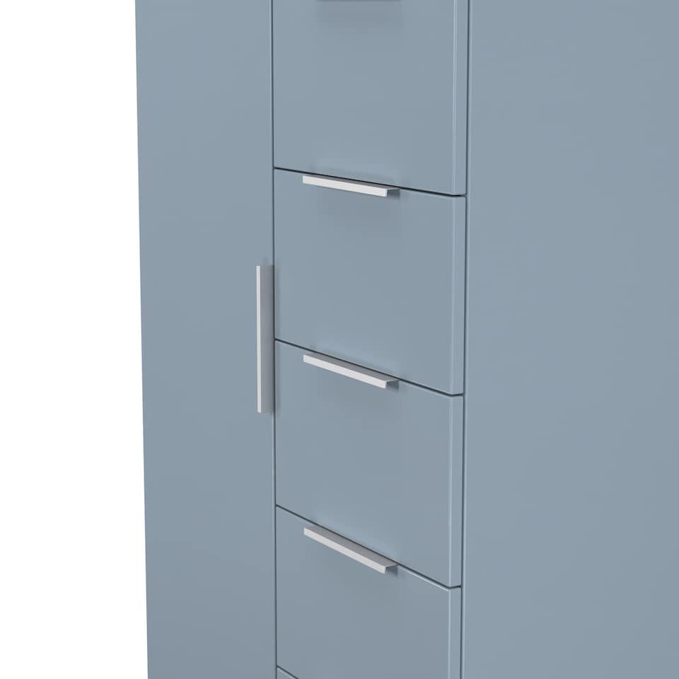image 1 of Dover 5 Drawer 1 Door Childrens Wardrobe in Denim Blue (Ready Assembled) | Blue | Denim Blue