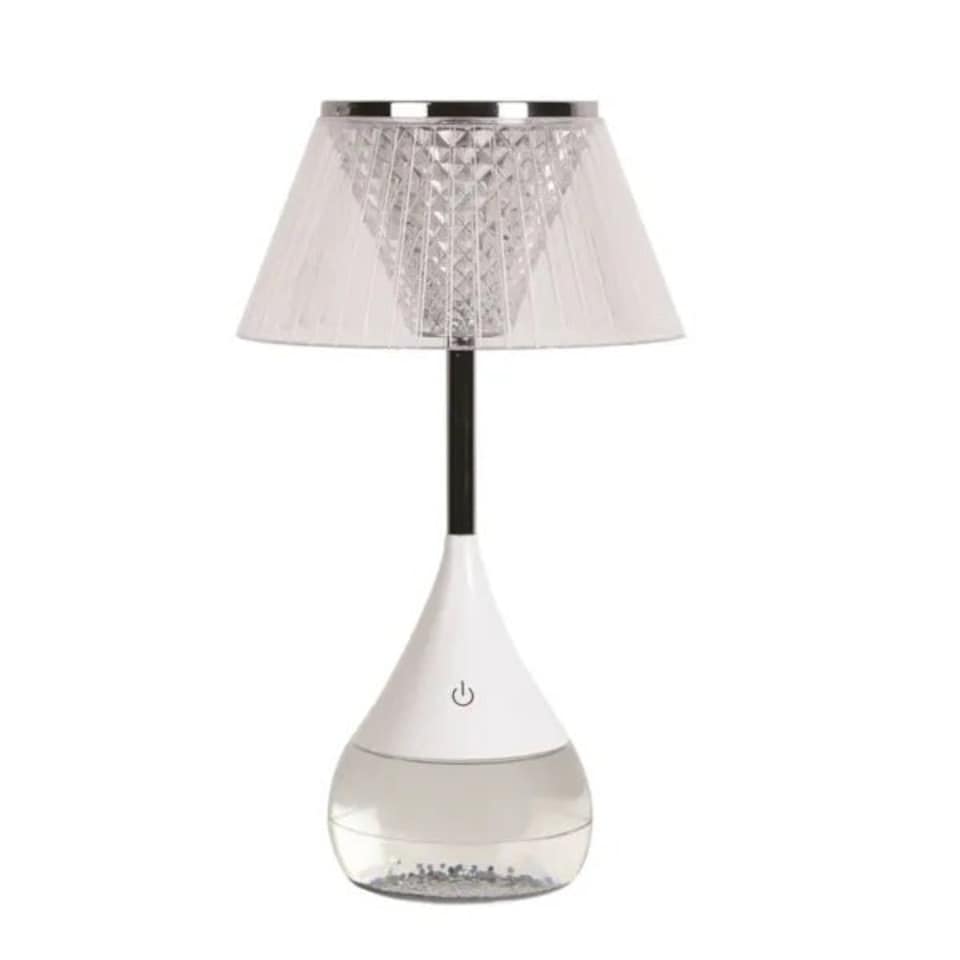 image 1 of Aromatize LED Colour Changing Lined Shade Glitter Lamp | Multi