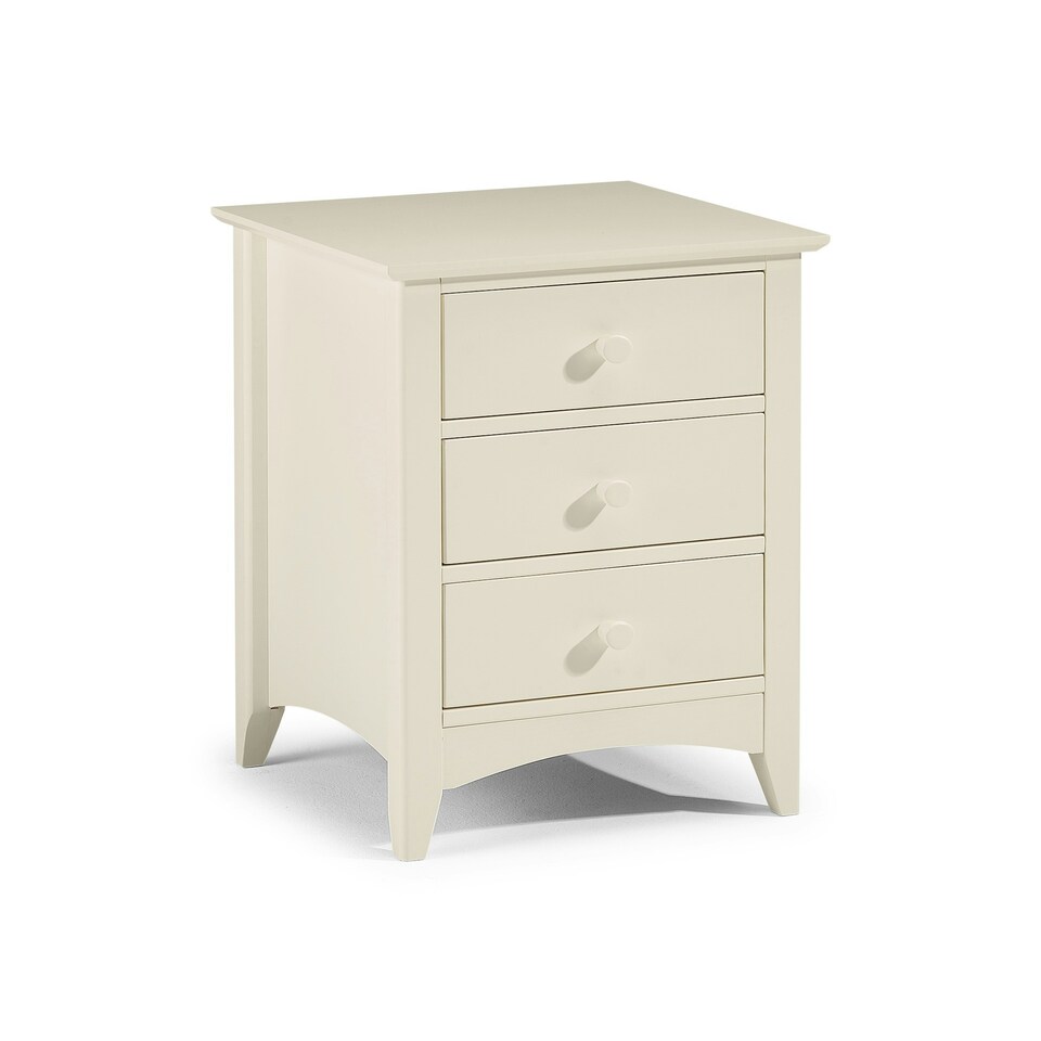 Stone White Bedside Drawer - 3 Drawers