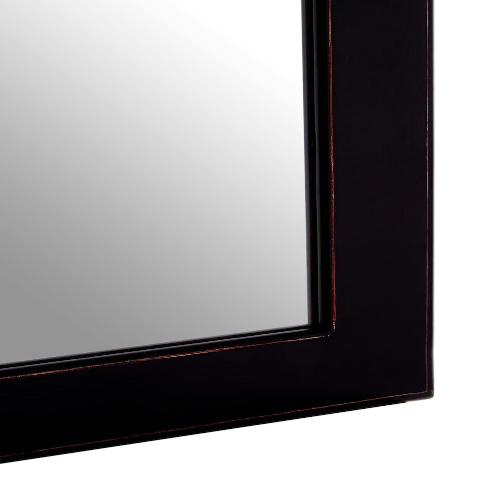 image 1 of Interiors by Premier Large Wall Mirror, Grain Pattern Black Frame Mirror for Home, Office, Closet Black