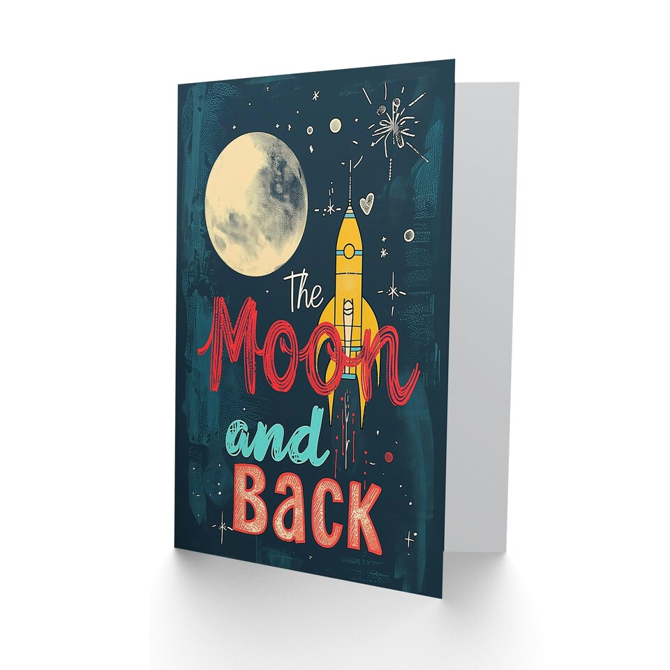 image 1 of Mothers Day Card Love You Moon Back Mum Card