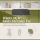 image 2 of Fireclay 2 Bowl Butler Kitchen Sink Full Weir Dark Grey 795x500mm | Grey | Soft Black | 500 x 795 x 220mm | 1