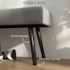 image 4 of HOMCOM End of Bed Bench, Upholstered Hallway Bedroom with Steel Legs, Grey