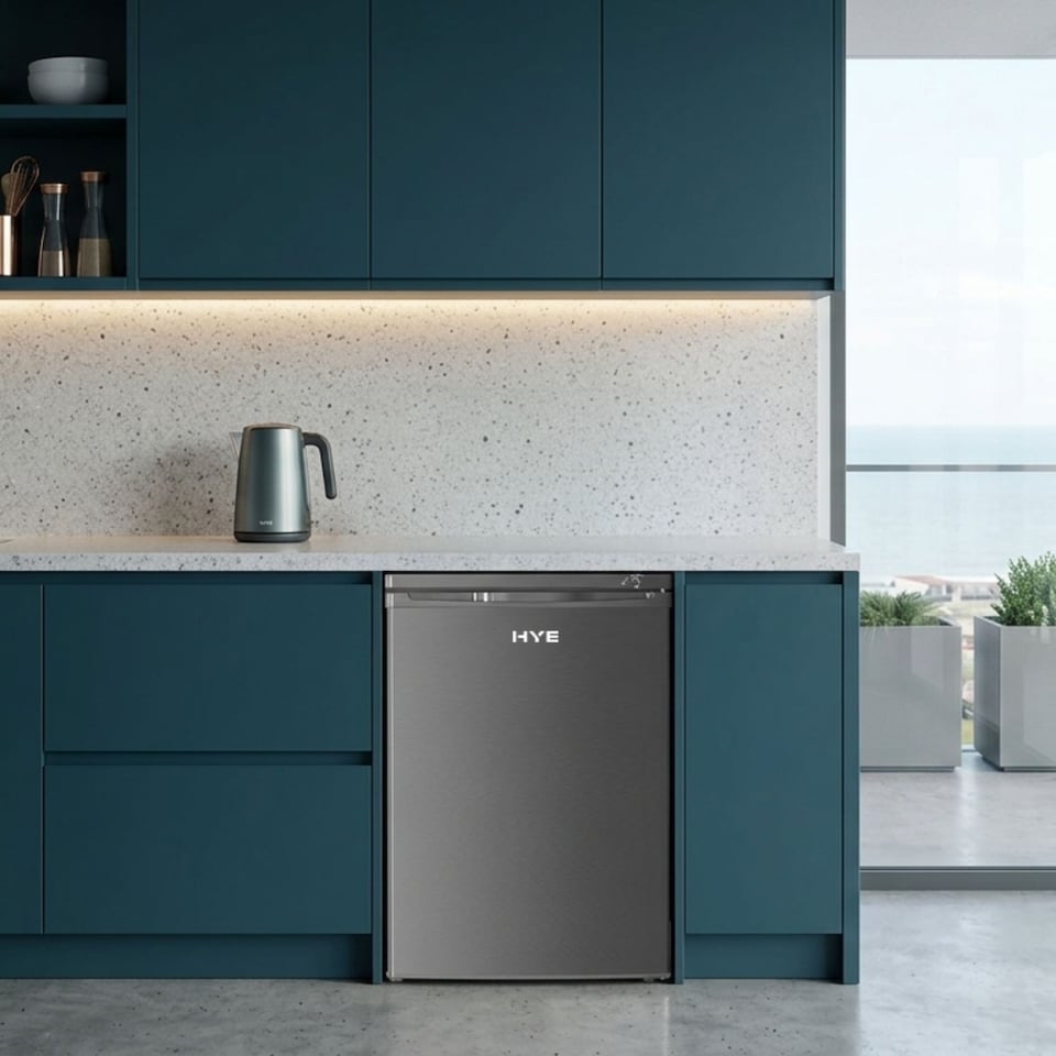 image 1 of HYE Under Counter Freezer 91 Litre 55cm Freestanding - Silver - RF01UCFR91S01