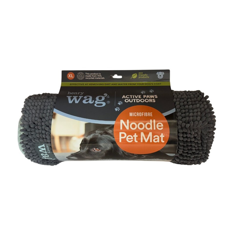 image 1 of Henry Wag Microfibre Pet Noodle Mat, Ideal As A Bed, Floor Mat Or Towel, Size X-Large | Grey | XL | 1