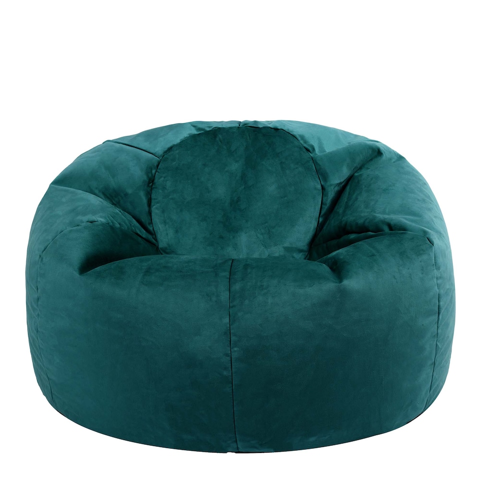 image 1 of Kingston Classic Velvet Bean Bag Chair Teal Green Bean Bags | Green | Teal Green | 1