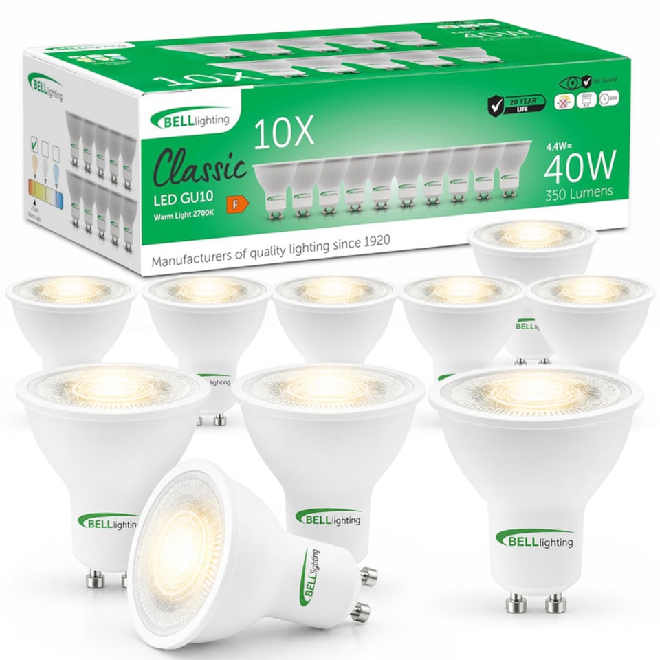image 1 of BELL Lighting GU10 LED Spotlight 4.4W Warm White 2700K Energy Saving Light Bulbs