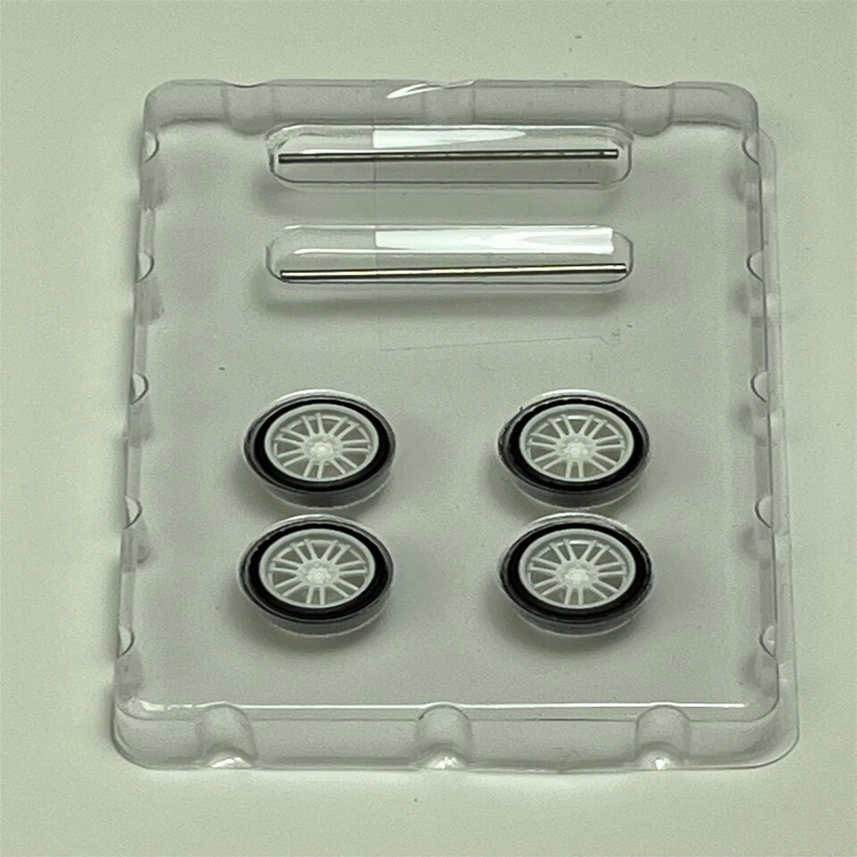 image 1 of BNDS Custom Wheel Parts Wheel and Tyre Set White 1:64 MOT Hobby BC26406WH