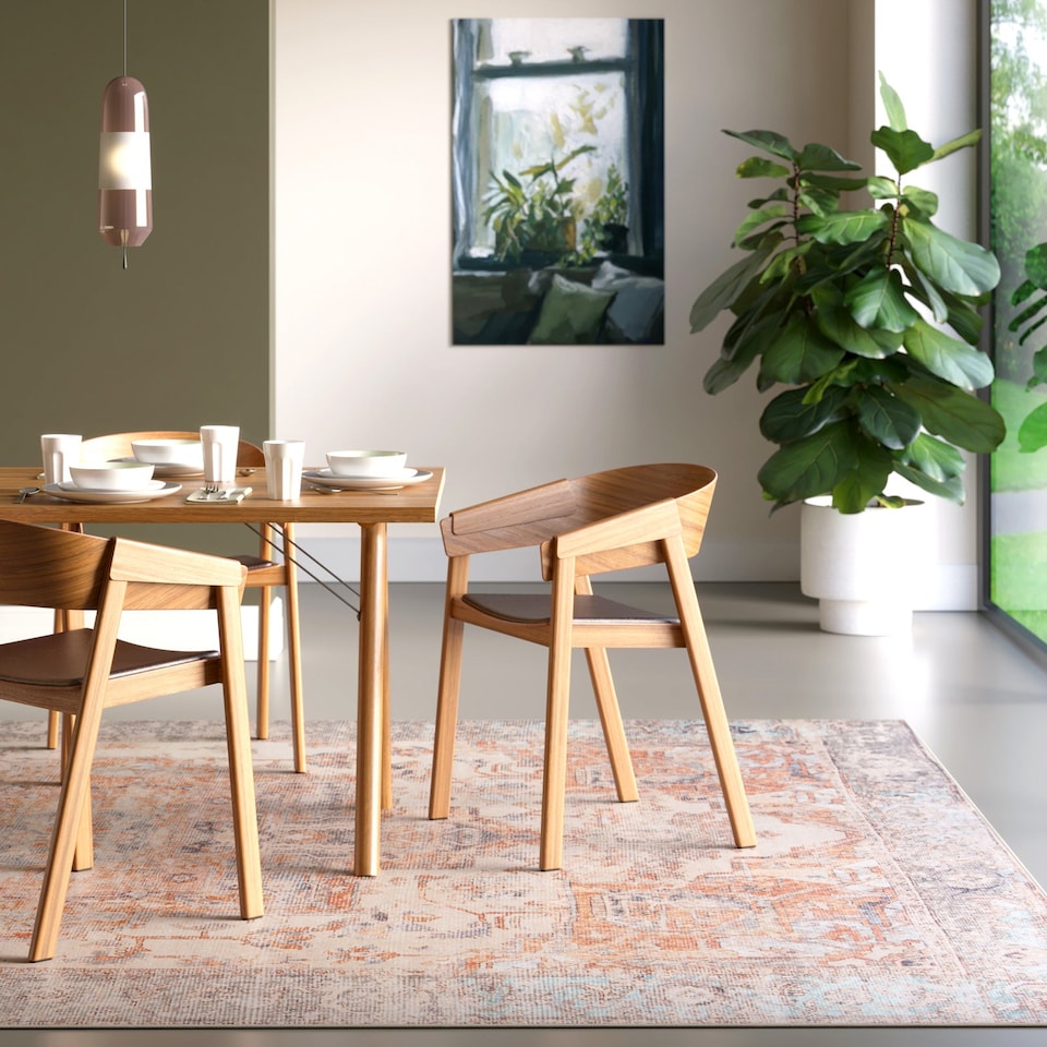 image 1 of KUKOON Washable Terracotta Vintage Rug - Sisu 160cm x 230cm