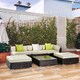 image 2 of Outsunny 6 Pieces Rattan Furniture Set Conservatory Sofa Deluxe Wicker Garden
