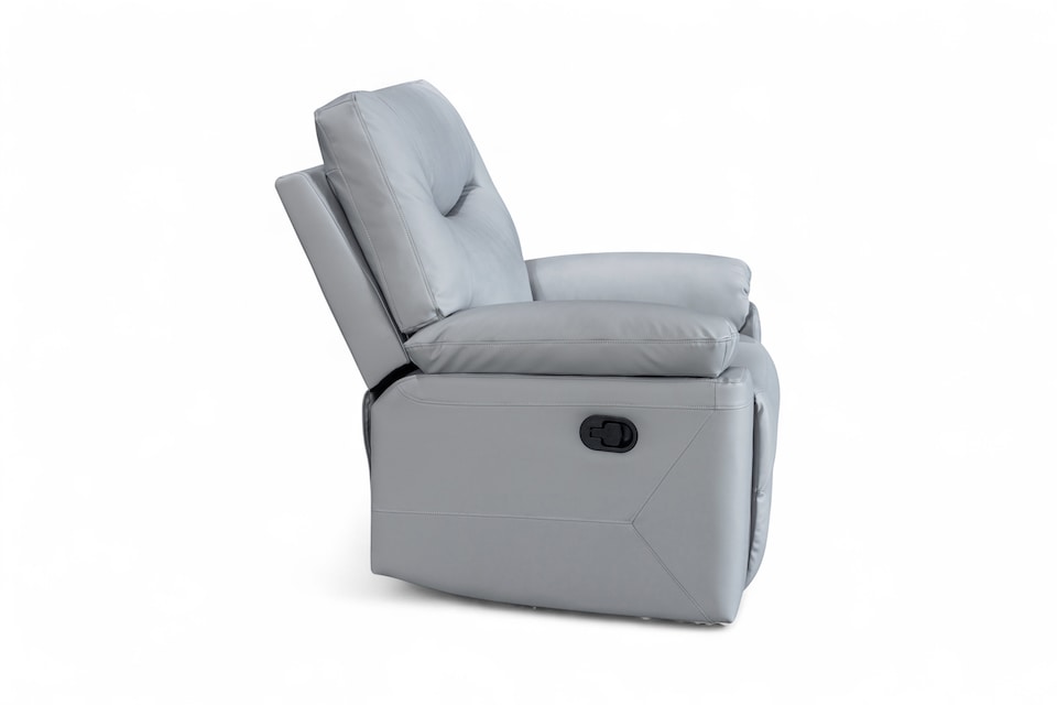 image 1 of Faux Leather Light Grey Manual Recliner Chair COLUMBIA