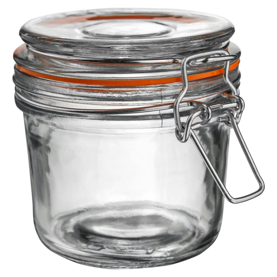 image 1 of Argon Tableware Glass Storage Jar - 350ml - Orange Seal