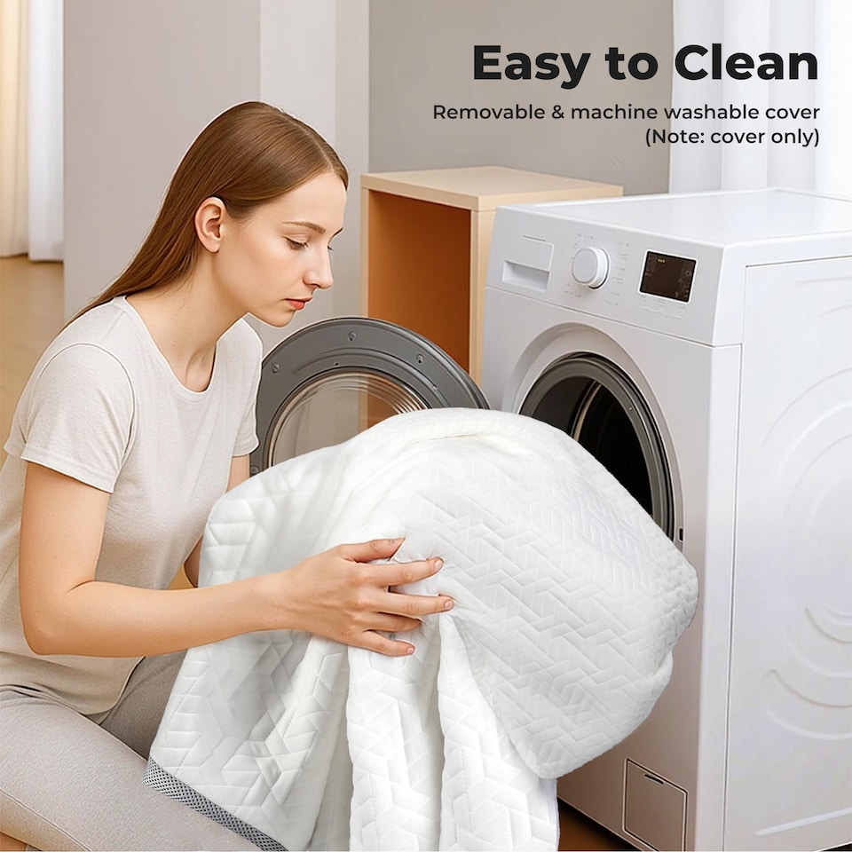 image 1 of Lavio Mattress Topper Memory Foam Dual Layer Hotel Quality Bed Protector | White | King