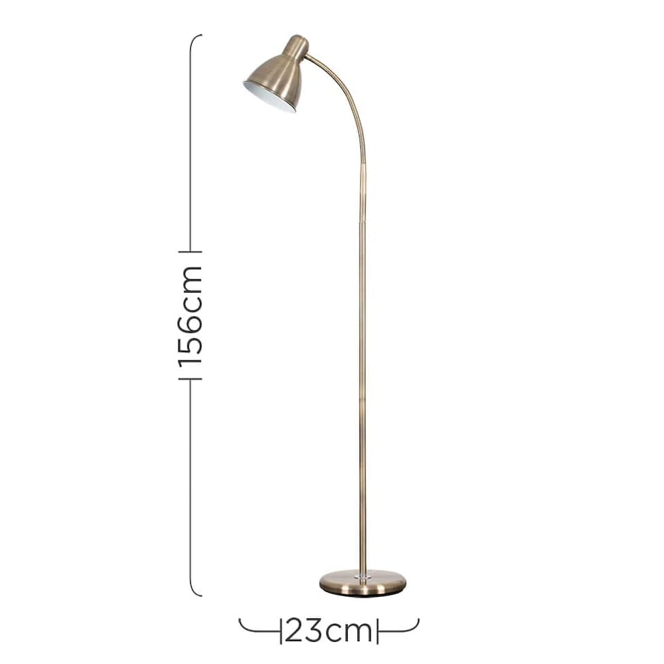 image 1 of ValueLights Antique Brass Adjustable Reading Craft Floor Lamp | Bronze