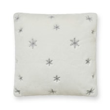 BHS Christmas Sparkling Snowflakes Cushion, White White | White