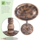 image 3 of Oypla Traditional Ornamental Pedestal Garden Water Bird Bath (Bronze)