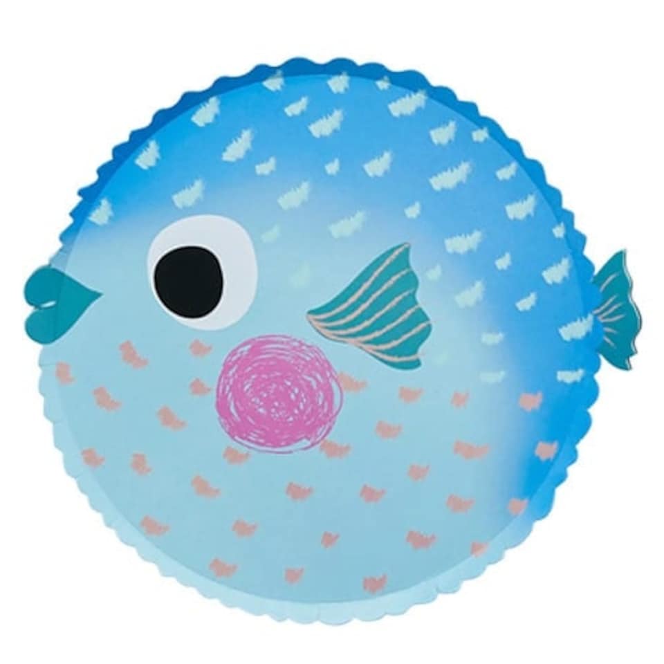 image 1 of Puffer Fish Round Paper Plates 23cm - Pack of 8