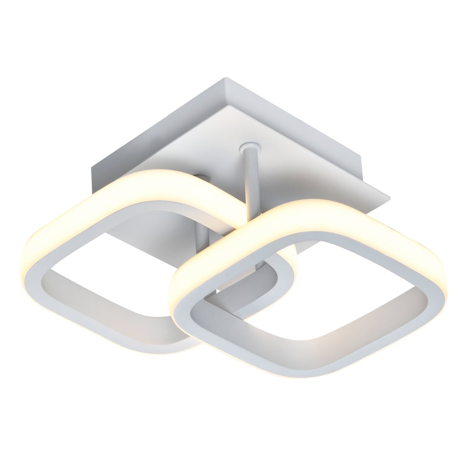 image 1 of Contemporary Compact Double Head 40w LED Ceiling Light Fitting in Matt White | White
