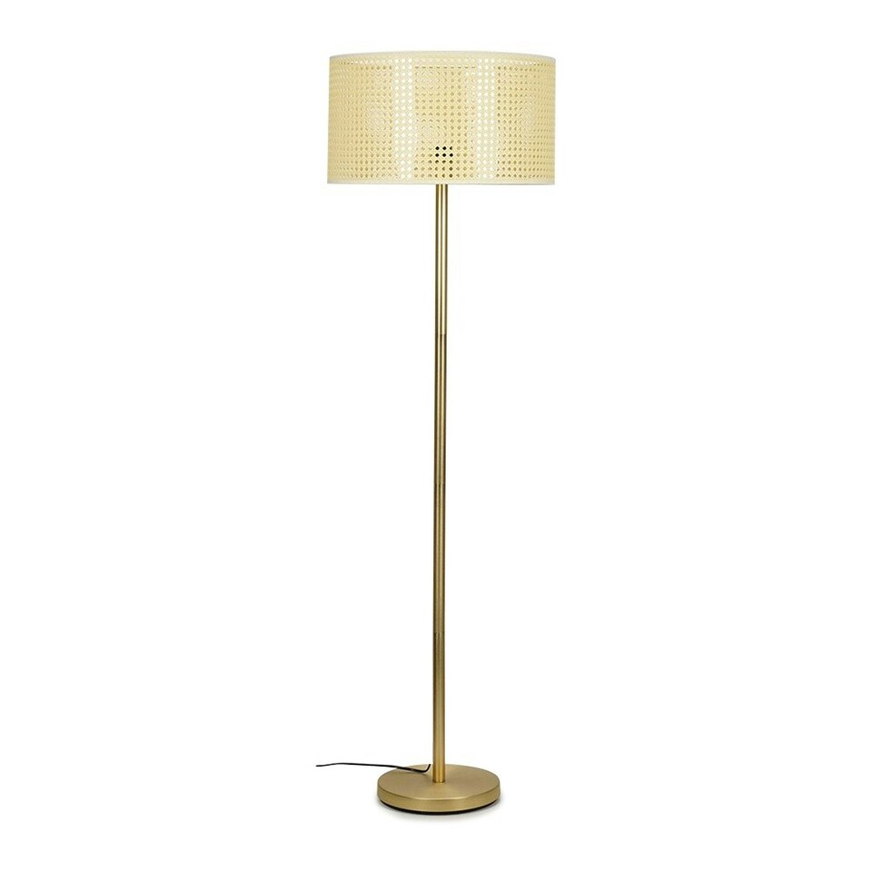 image 1 of ValueLights Gold Floor Lamp and E27 GLS LED 6W Warm White 3000K Bulb