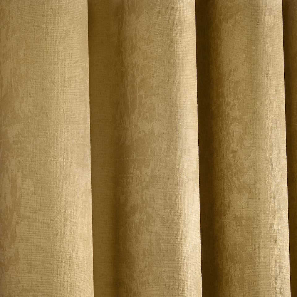image 1 of Fusion Strata Eyelet Curtains Ochre