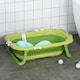 image 2 of HOMCOM Baby Bath Tub for Toddler Foldable w/ Baby Cushion for 0-3 Years Green