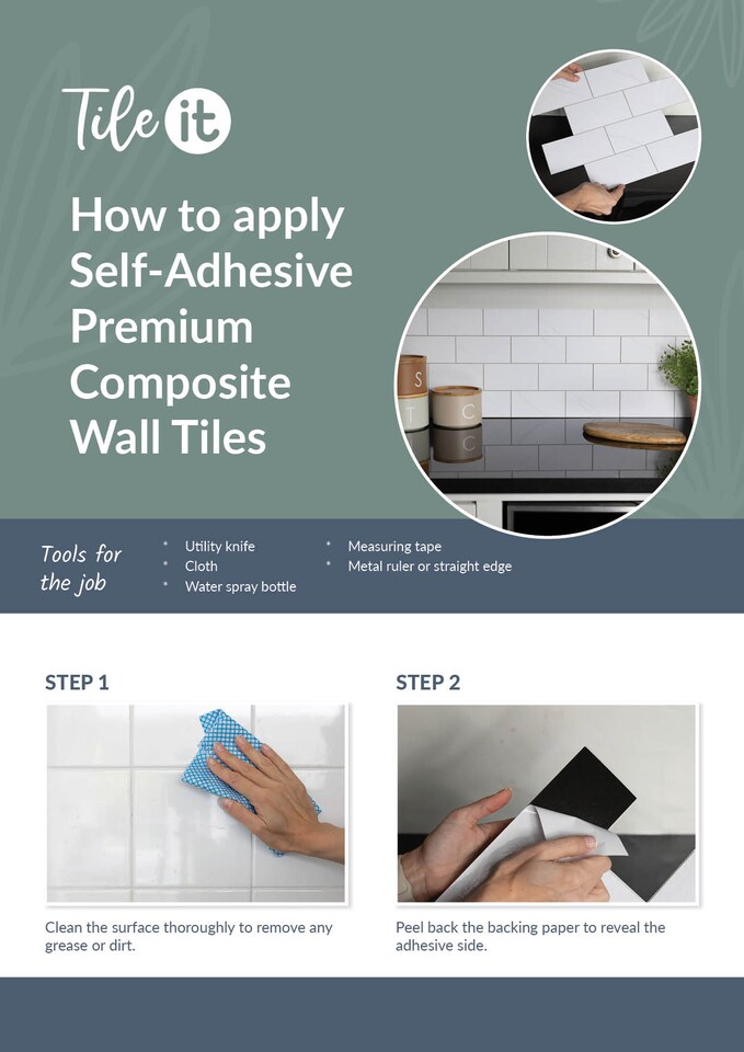 image 1 of d-c-fix Herringbone 29.6 x 25.3cm Premium Self Adhesive Composite Wall Tile | Pack 5