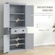 image 5 of HOMCOM Freestanding Kitchen Storage Cabinet Drawers Cupboards Shelves Black